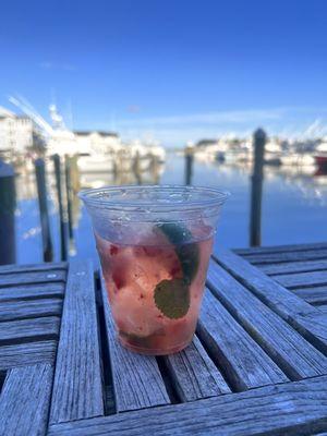 Strawberry mojito with kill devil hills rum - yum!