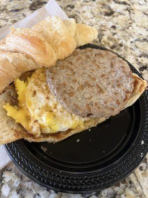 Sausage, egg, cheese breakfast sandwich