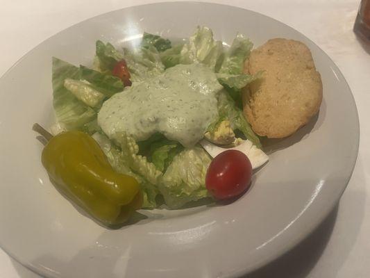 Side salad with green remoulade