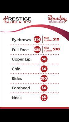 New prices for threading service !!