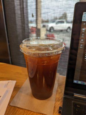 Small Americano in a larger cup for extra water.