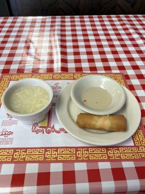 Spring Roll and Soup