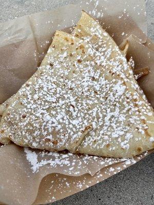 Strawberry cinnamon sugar crepe by Ma Creperie Indiana.