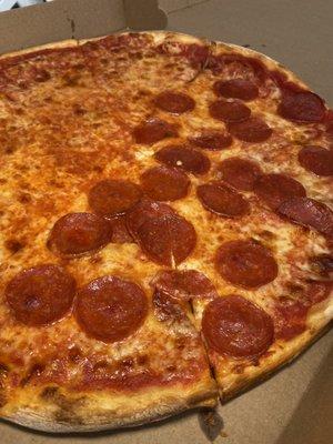 Half plain, half pepperoni