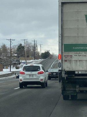 Truck used for mattress firm delivery and dangerous driver