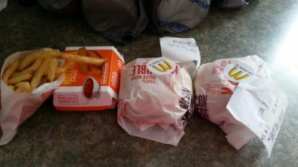 $4.00 for 2 burgers small fries and 3 mozzarella sticks