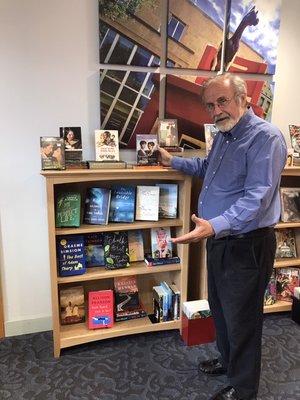 Jerry McCarthy shows off the romance display.