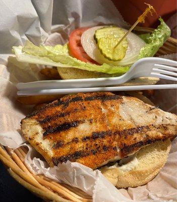 Blackened grouper sandwich