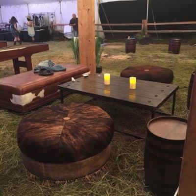 Lounge area at charity event tent