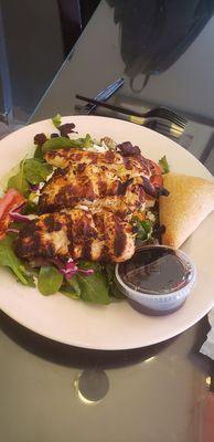 Grilled chicken over greek