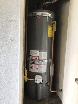 My new 50 gallon water heater.