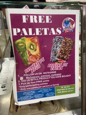 Want free paletas