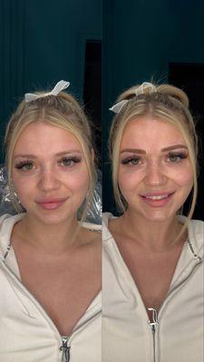 Before and After Combination Brows