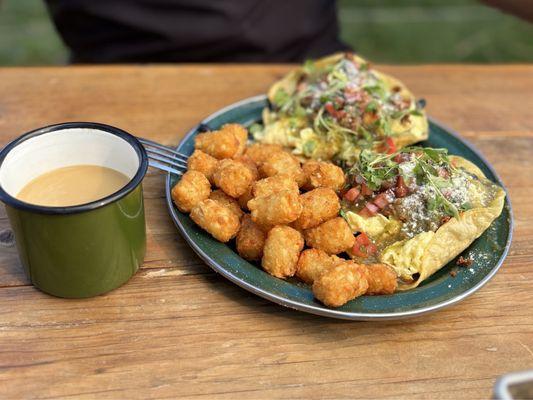 Cup of Joe, chilaquiles with chorizo!