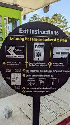 Exit instructions