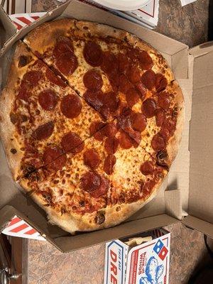 You order a pepperoni pizza and there is one slice with almost all the pepperoni.