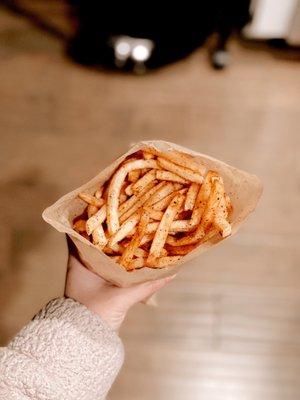 Fries - sooo addicting. The dry rub on it is fantastic