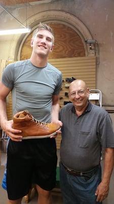 Purdue's 7"1 center Isaac Haas came by to pick up a pair of Blackstone's from Uncle Murray.