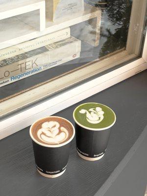 Signature Drinks: Cocoa Cappucino, Matcha Latte