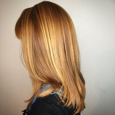 Copper blonde.