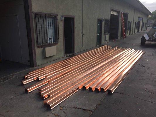 5" 20oz  Ogee Copper Gutter Run-off for customer.