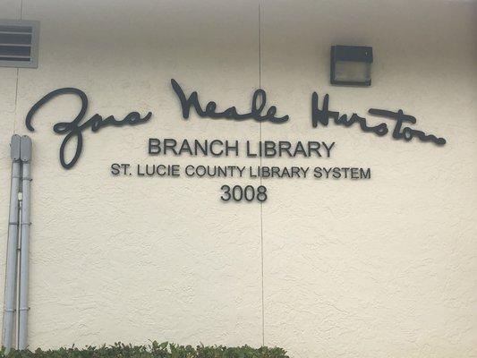 Stop #1 Zora Neale  Hurston Branch Library which contains a large collection of audio and visual material relating to her.