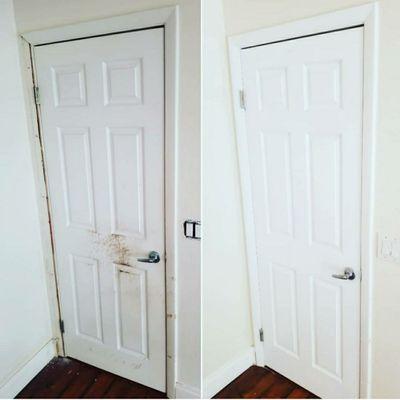 New door and molding installation