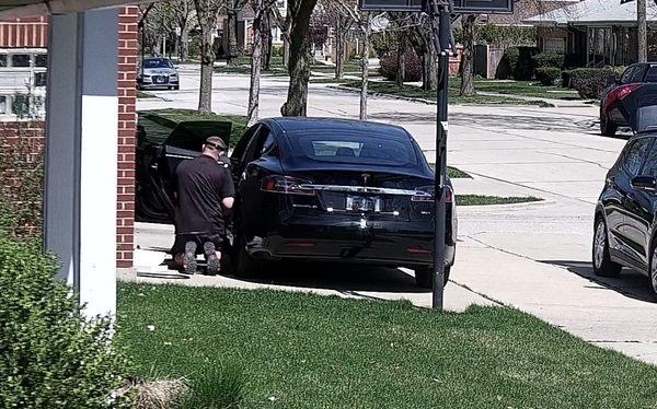 Joel replacing the door handle motor on my Tesla Model S.