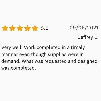 A great review for General Contractor Avail Enterprises