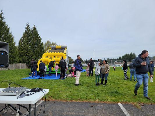 Easter Fun Day bouncy obstacle course was a huge hit.