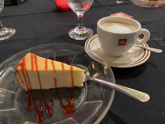 Cheesecake and latte