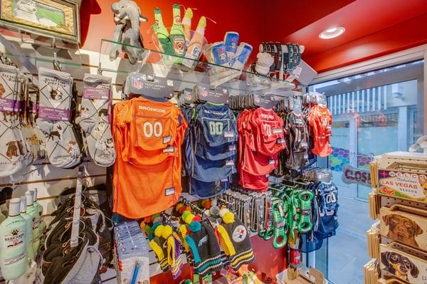 NFL jerseys, hats, collars, and toys!