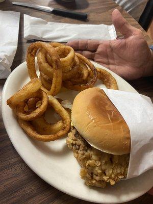 Fried chicken burger