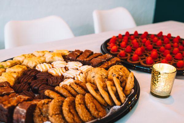 Mini dessert tray for our Taste of the Mediterranean wine tasting event