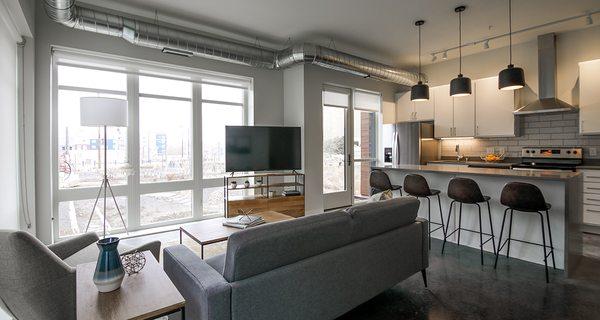 Floor to ceiling windows make each apartment feel even bigger.