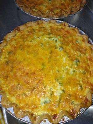 Broccoli cheddar quiche