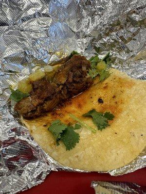 The "Machete" NEW TREJOS TACOS ROASTED PORK AL PASTOR Taco. Small, but packed with flavors!