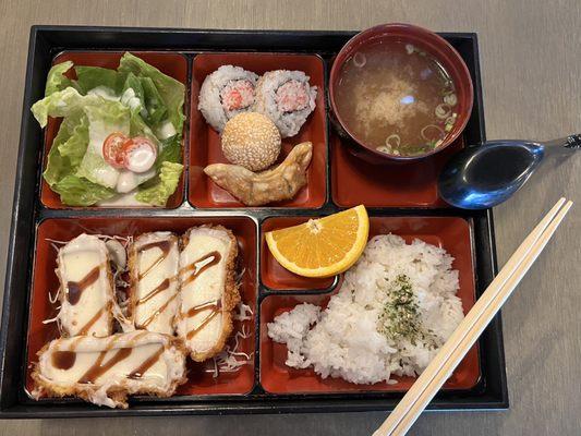 Cheese pork Katsu bento