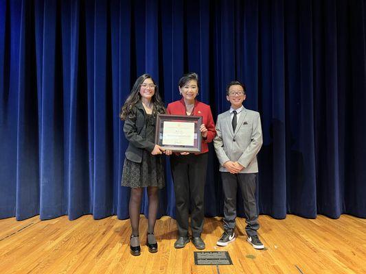 2023 Congressional App Challenge Winners with Rep. Judy Chu, D-Pasadena