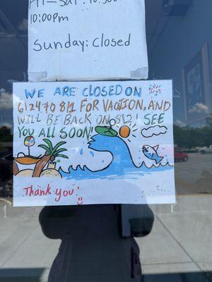 Closed sign