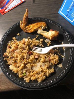 Fried rice with fried wings