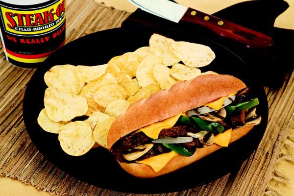 Sirloin cheesesteak sandwich