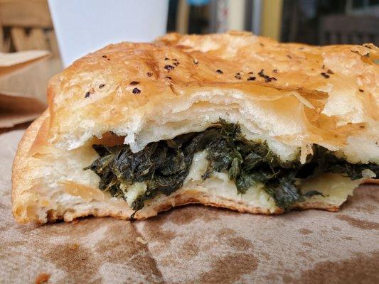 Delicious spinach feta croissant