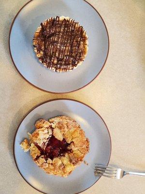 Top: bourbon pecan tart, well balanced dessert, very very good Bottom: cherry filled pastry, soooo buttery, loved!