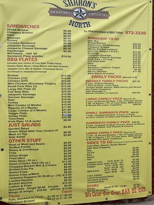 Updated menu prices