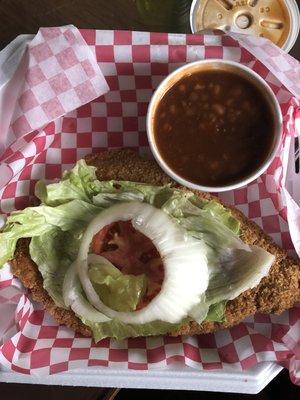 Tenderloin with baked beans