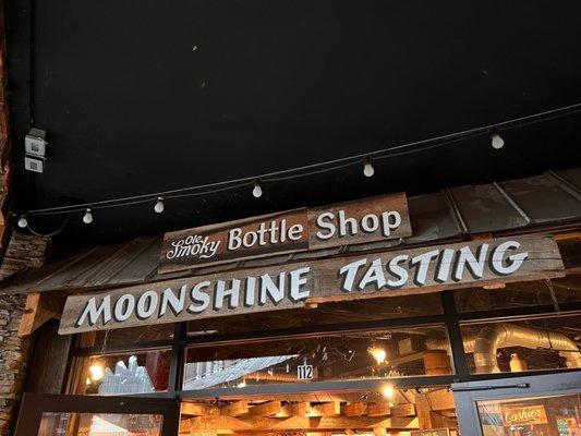 Ole Smoky Bottle Shop Moonshine Signage