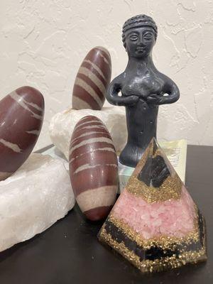 shiva lingam eggs and orgone pyramid for my fertility shrine