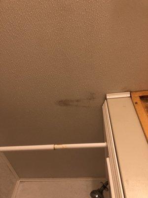 Stained bathroom ceiling