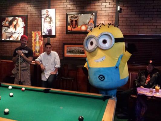 And a Minion appears for the Halloween party LOL SO AWESOME